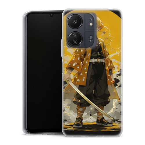 Coque Xiaomi Redmi 13C Zenitsu Agatsuma Cercle Jaune Katana Demon Slayer - MaCoquePerso