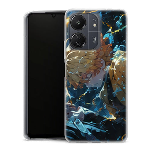 Coque Xiaomi Redmi 13C Zenitsu Agatsuma Choc Bleu Foudre Demon Slayer - MaCoquePerso
