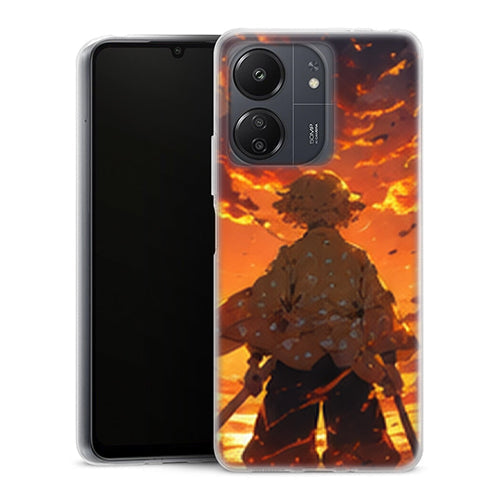 Coque Xiaomi Redmi 13C Zenitsu Agatsuma Coucher Soleil Katana Demon Slayer - MaCoquePerso