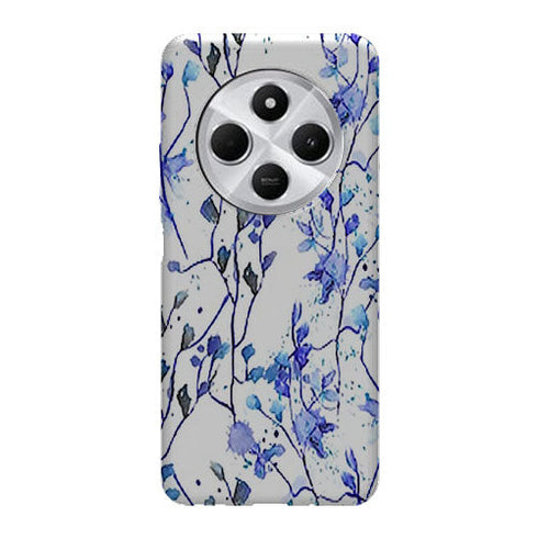 Coque Xiaomi Redmi 14C Branches Bleues | Housse silicone, antichocs, protection optimale - Motif floral