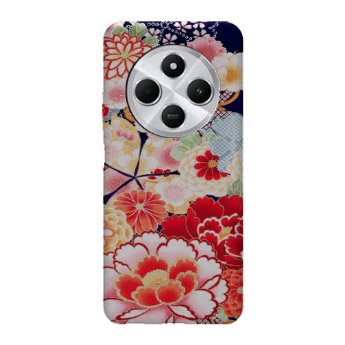 Coque Xiaomi Redmi 14C fleurs japonais antiques | Housse silicone, antichocs, protection optimale - Motif floral