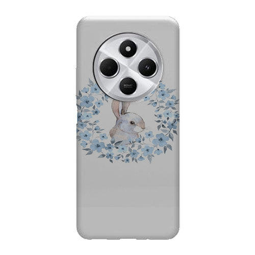 Coque Xiaomi Redmi 14C Lapin Fleur Bleue