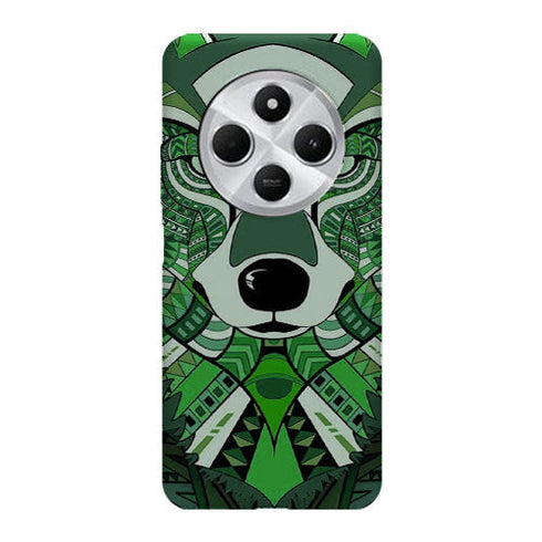 Coque Xiaomi Redmi 14C Loup Vert Azteque