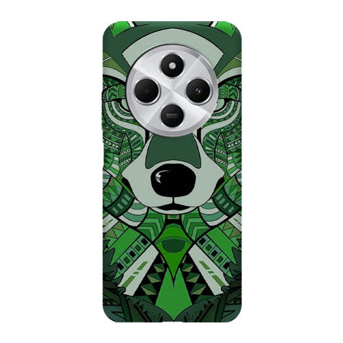 Coque Xiaomi Redmi 14C Loup Vert Azteque