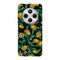 Coque Xiaomi Redmi 14C Orange sur Fond Noir | Housse silicone, antichocs, protection optimale - Motif floral