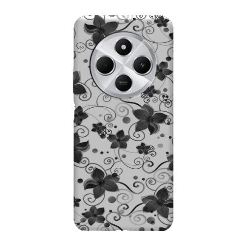 Coque Xiaomi Redmi 14C Black Flower | Housse silicone, antichocs, protection optimale - Motif floral noir