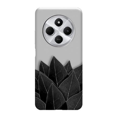 Coque Xiaomi Redmi 14C Black Leaves | Housse silicone, antichocs, protection optimale - Motif floral noir