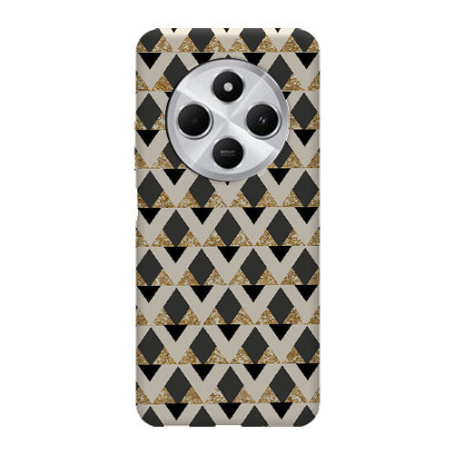 Coque pour Xiaomi Redmi 14C Glitter triangles in gold black and nude