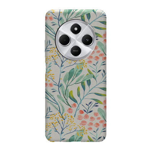 Coque Xiaomi Redmi 14C Jardin botanique | Housse silicone, antichocs, protection optimale - Motif floral