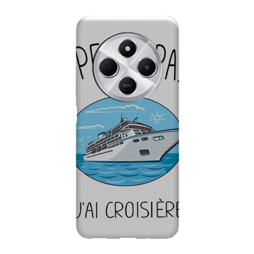 Coque Xiaomi Redmi 14C Je Peux pas J'ai Croisiere Bateau | Housse silicone, antichocs, protection optimale - Motif floral