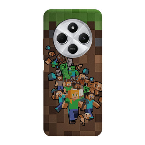 Coque Xiaomi Redmi 14C Minecraft creeper forest | Housse silicone, Protection optimale - Motif Jeux video Gaming