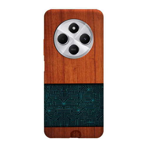 Coque Xiaomi Redmi 14C Natural Wooden Wood Bamboo | Housse silicone, antichocs, protection optimale - Motif floral