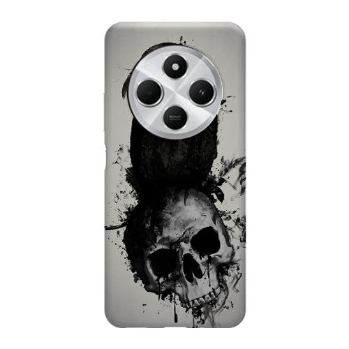Coque Xiaomi Redmi 14C Raven and Skull