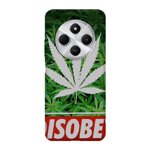 Coque Xiaomi Redmi 14C Weed Cannabis Disobey | Housse Antichoc Silicone Souple, Ultra Fine, Protection intégrale, Motif Floral