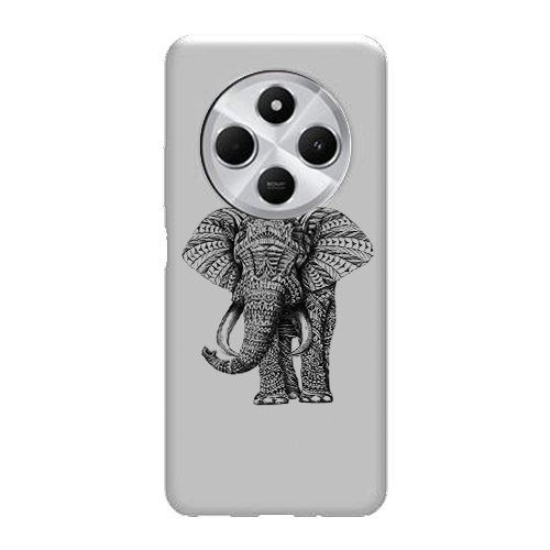 Noir dessin Blanc - elephant, coque antichocs pour smartphone Xiaomi Redmi 14C