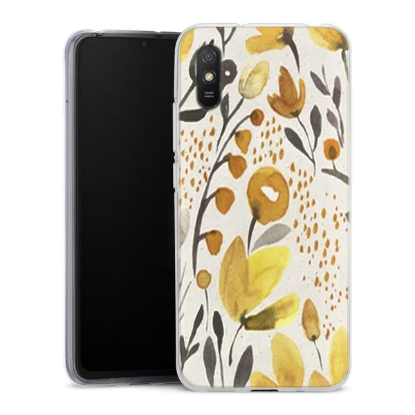 Coque Xiaomi Redmi 9A Champs Jaunes | Housse silicone, antichocs, protection optimale - Motif floral