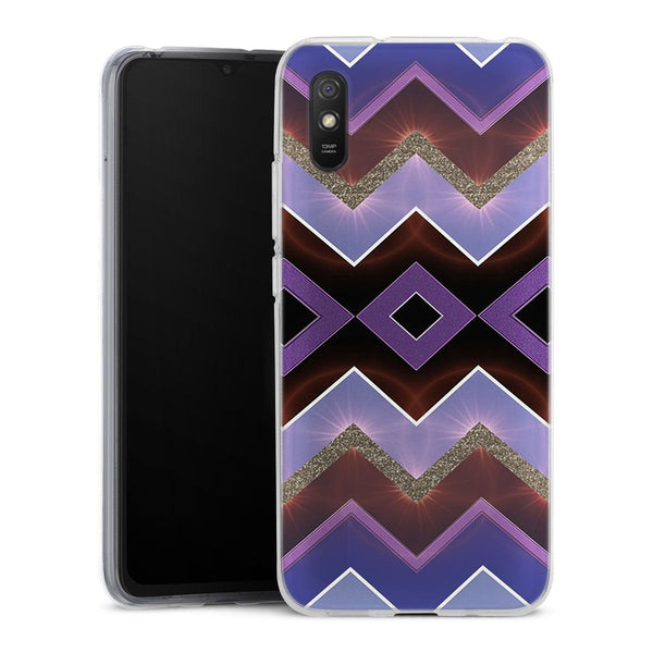 Coque pour Xiaomi Redmi 9A Chevrons Azteque Violet