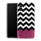 Coque pour Xiaomi Redmi 9A Chevrons Colorés Rose et Noir