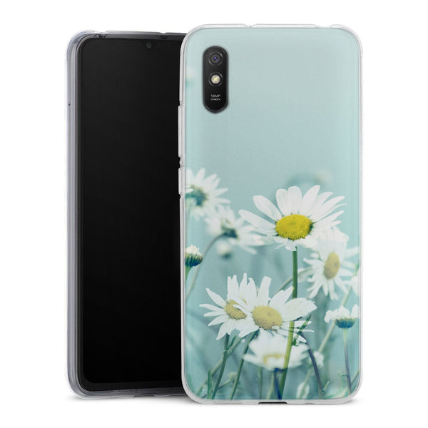 Coque Xiaomi Redmi 9A Dansing Daisies | Housse silicone, antichocs, protection optimale - Motif floral Paquerettes