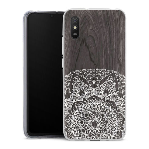 Coque pour Xiaomi Redmi 9A Floral Lacet Bois