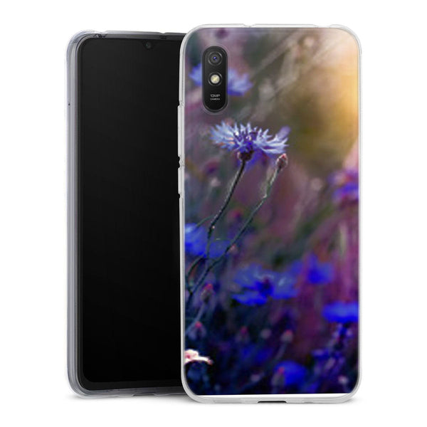 Coque Xiaomi Redmi 9A Jardin Fleuri Violet Doré | Housse silicone, antichocs, protection optimale - Motif floral