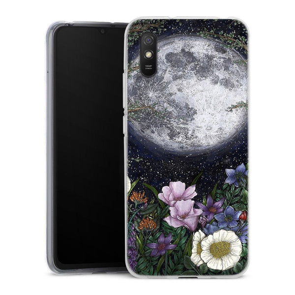 Coque Xiaomi Redmi 9A Minuit dans le jardin | Housse silicone, antichocs, protection optimale - Motif floral
