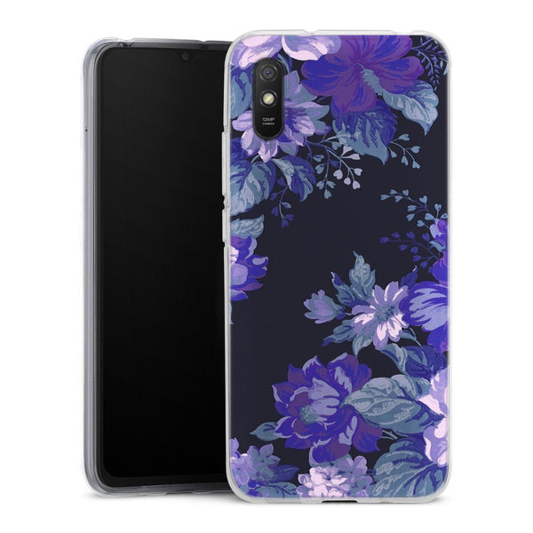 Coque Xiaomi Redmi 9A Motif Floral de minuit | Housse silicone, antichocs, protection optimale - Motif floral