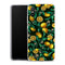Coque Xiaomi Redmi 9A Orange sur Fond Noir | Housse silicone, antichocs, protection optimale - Motif floral