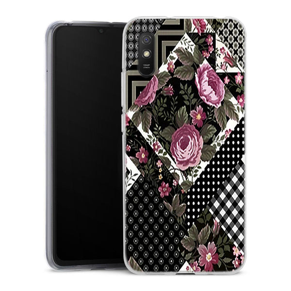 Coque Xiaomi Redmi 9A Patchwork Floral | Housse silicone, antichocs, protection optimale - Motif floral