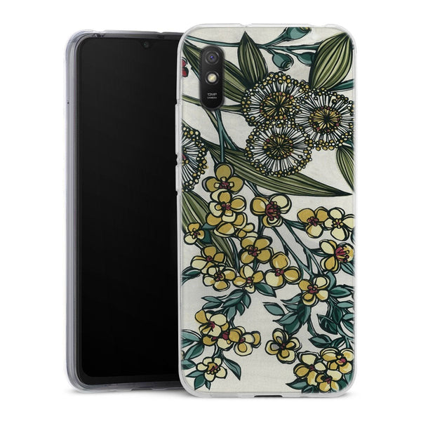 Coque Xiaomi Redmi 9A Retro Australian Native Floral | Housse silicone, antichocs, protection optimale - Motif floral