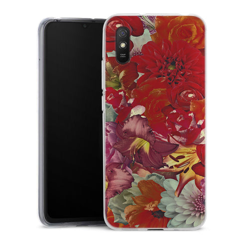 Coque Xiaomi Redmi 9A Rosses | Housse silicone, antichocs, protection optimale - Motif floral