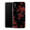 Coque Xiaomi Redmi 9A Rouge en Noir | Housse silicone, antichocs, protection optimale - Motif floral