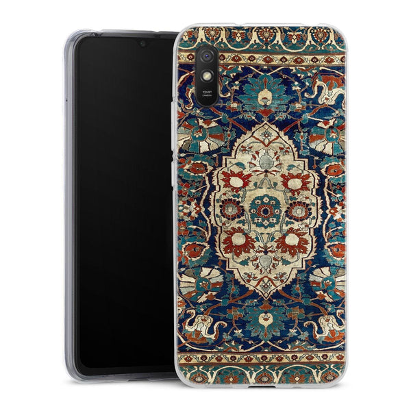 Coque Xiaomi Redmi 9A Tapis en soie persan Heriz ou Tabriz | Housse silicone, antichocs, protection optimale - Motif floral