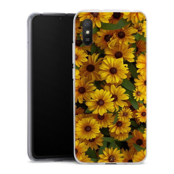 Coque Xiaomi Redmi 9A Tournesol Party | Housse silicone, antichocs, protection optimale - Motif floral