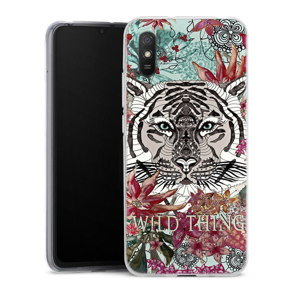 Coque Xiaomi Redmi 9A Wild Thing | Housse Antichoc Silicone Souple, Ultra Fine, Protection intégrale, Motif Floral