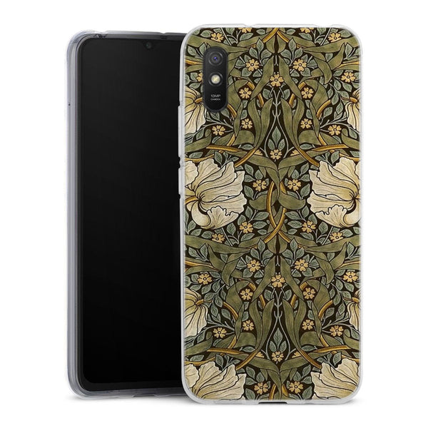 Coque Xiaomi Redmi 9A William Morris Pimpernel | Housse Antichoc Silicone Souple, Ultra Fine, Protection intégrale, Motif Floral