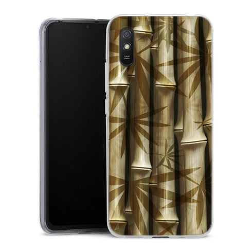 Coque Xiaomi Redmi 9A Bamboo Art | Housse silicone, antichocs, protection optimale - Motif floral Bois