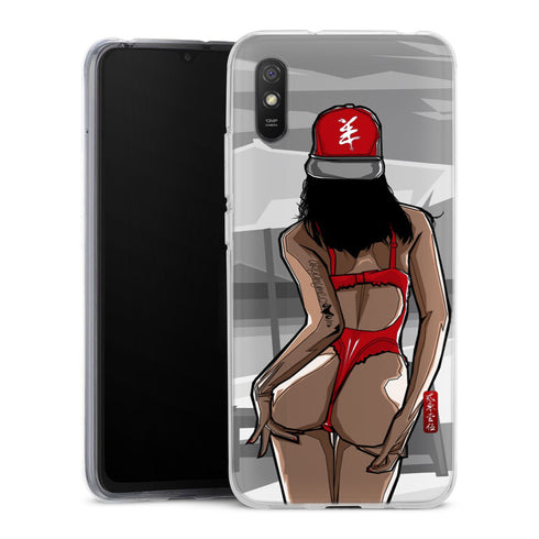 Coque Xiaomi Redmi 9A Beach Girl Sunset | Housse silicone, antichocs, protection optimale - Motif floral Soleil