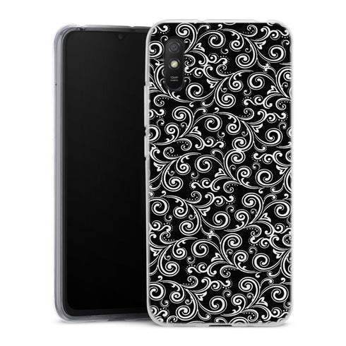 Coque Xiaomi Redmi 9A Black and white swirls