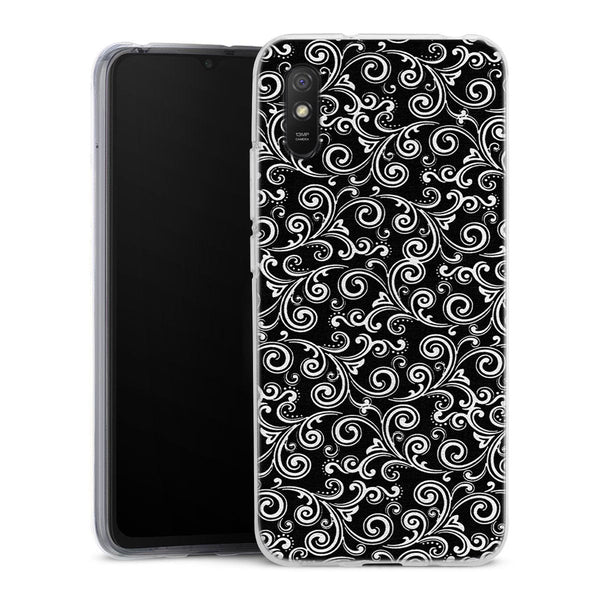 Coque Xiaomi Redmi 9A Black and white swirls