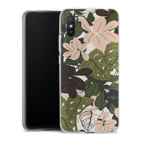 Coque Xiaomi Redmi 9A Bohemian Tropical Foliage | Housse silicone, antichocs, protection optimale - Motif floral