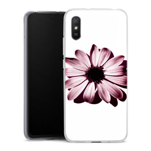 Coque Xiaomi Redmi 9A Daisy Burgundi | Housse silicone, antichocs, protection optimale - Motif floral Jaune