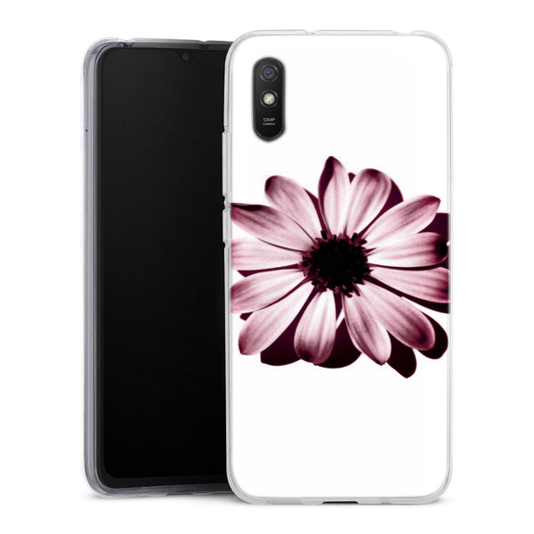 Coque Xiaomi Redmi 9A Daisy Burgundi | Housse silicone, antichocs, protection optimale - Motif floral Jaune