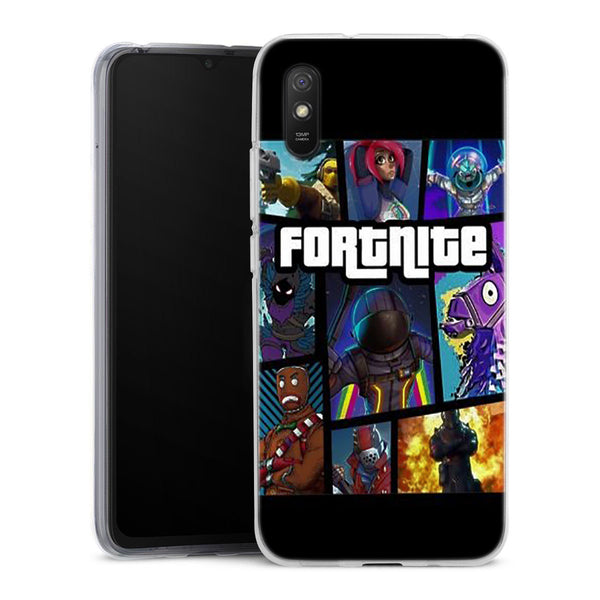 Coque Xiaomi Redmi 9A Fortnite Battle Royale | Housse silicone, Protection optimale - Motif Jeux video Gaming