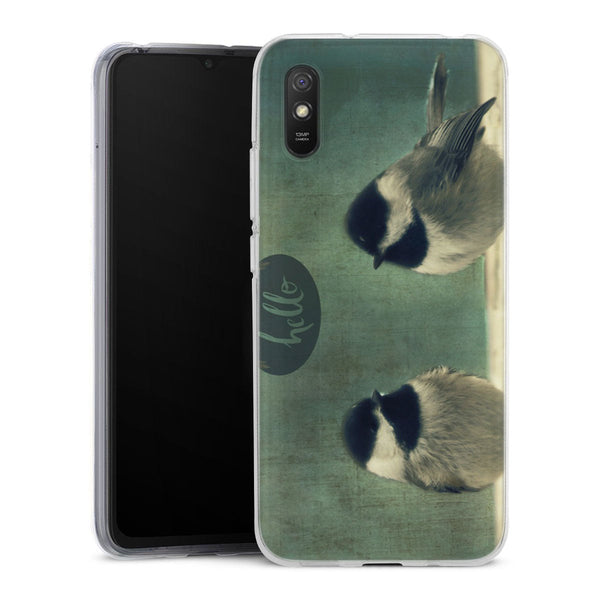 Coque Xiaomi Redmi 9A Hello Birds | Housse silicone, antichocs, protection optimale - Motif floral Oiseaux