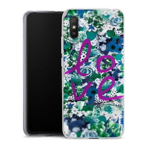 Coque Xiaomi Redmi 9A Love Floral | Housse silicone, antichocs, protection optimale - Motif floral