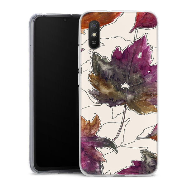 Coque Xiaomi Redmi 9A Mapple Pattern | Housse silicone, antichocs, protection optimale - Motif floral