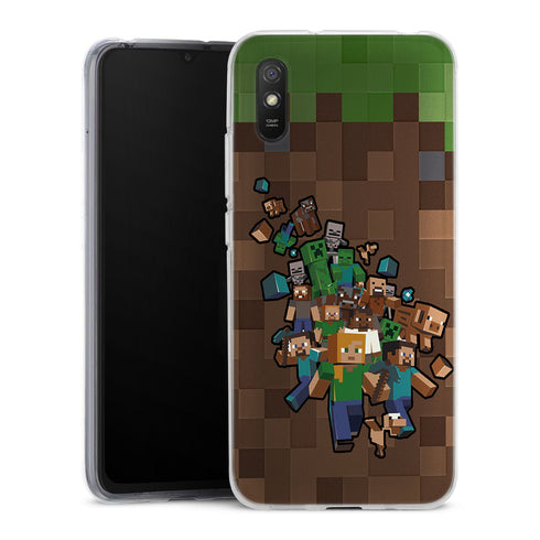 Coque Xiaomi Redmi 9A Minecraft creeper forest | Housse silicone, Protection optimale - Motif Jeux video Gaming