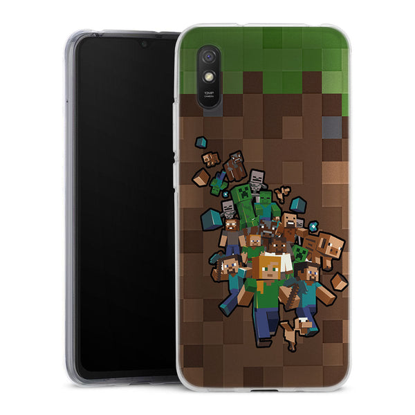 Coque Xiaomi Redmi 9A Minecraft creeper forest | Housse silicone, Protection optimale - Motif Jeux video Gaming