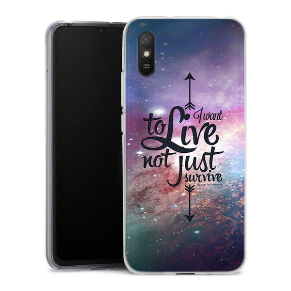 Coque Xiaomi Redmi 9A Not Just Survive | Housse silicone, antichocs, protection optimale - Motif floral